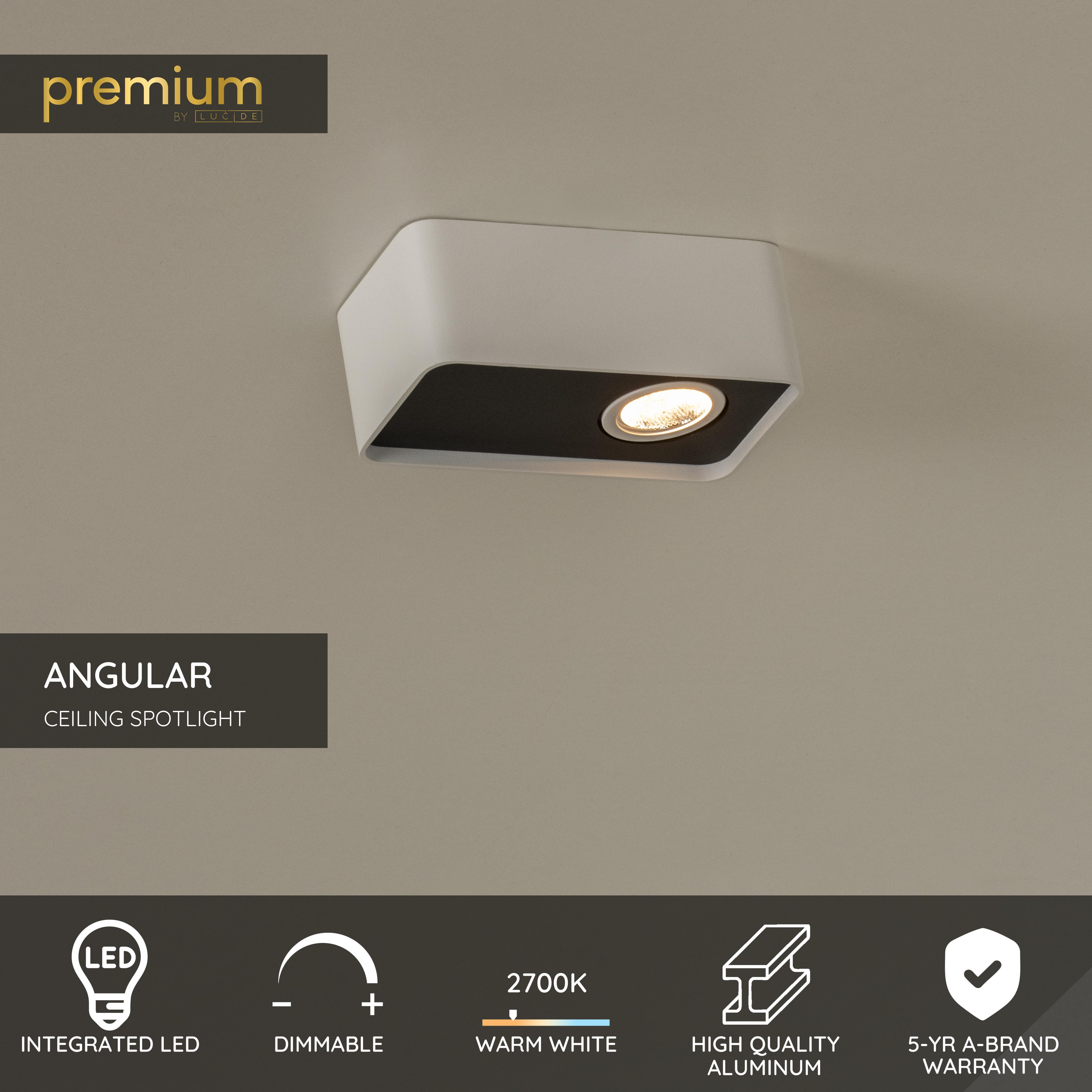 Lucide ANGULAR - Ceiling spotlight - LED Dim. - 1x6W 2700K - White ...