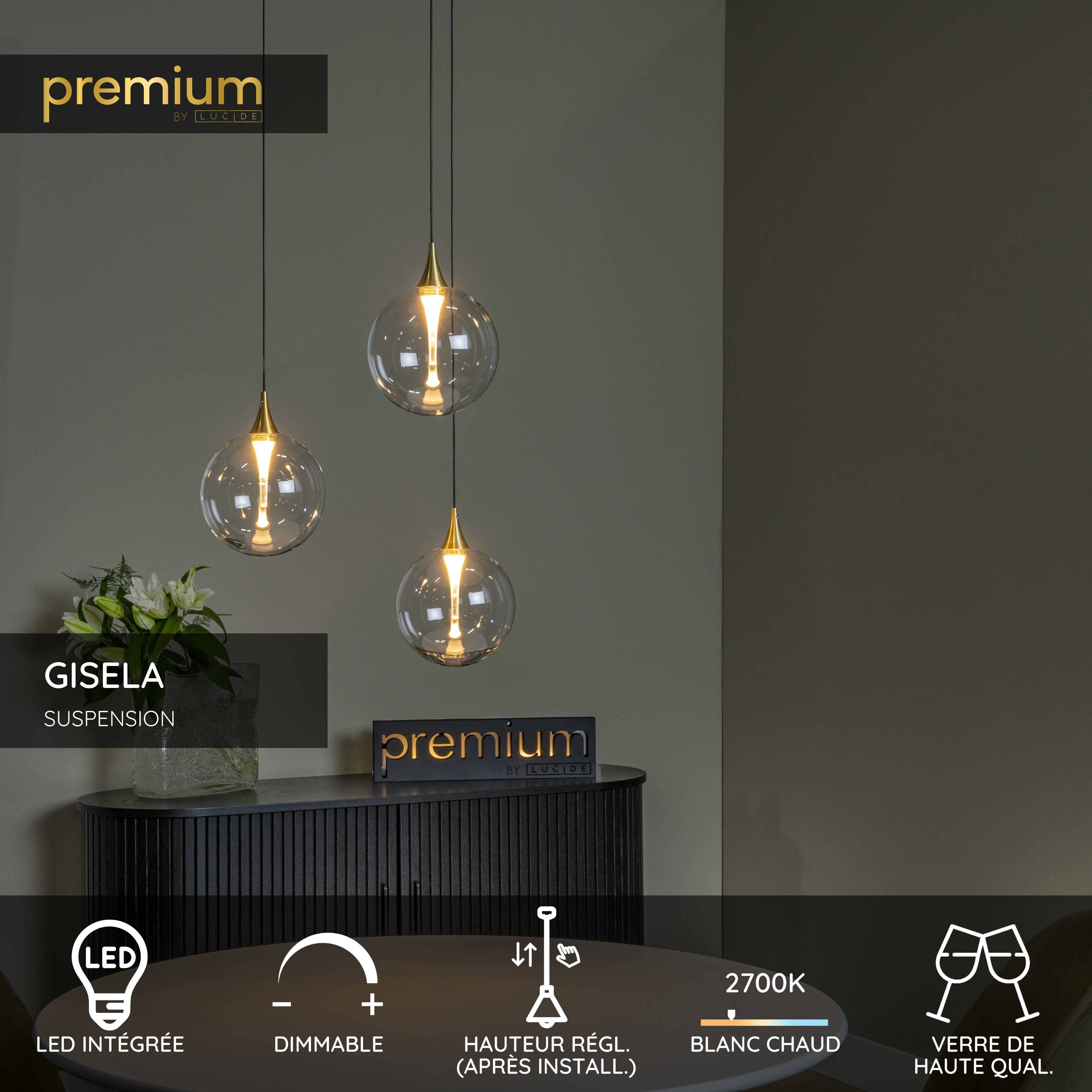 Suspension Lucide MAMBA Design – LED 3x4,5W, Chrome Dépoli, Classe A++