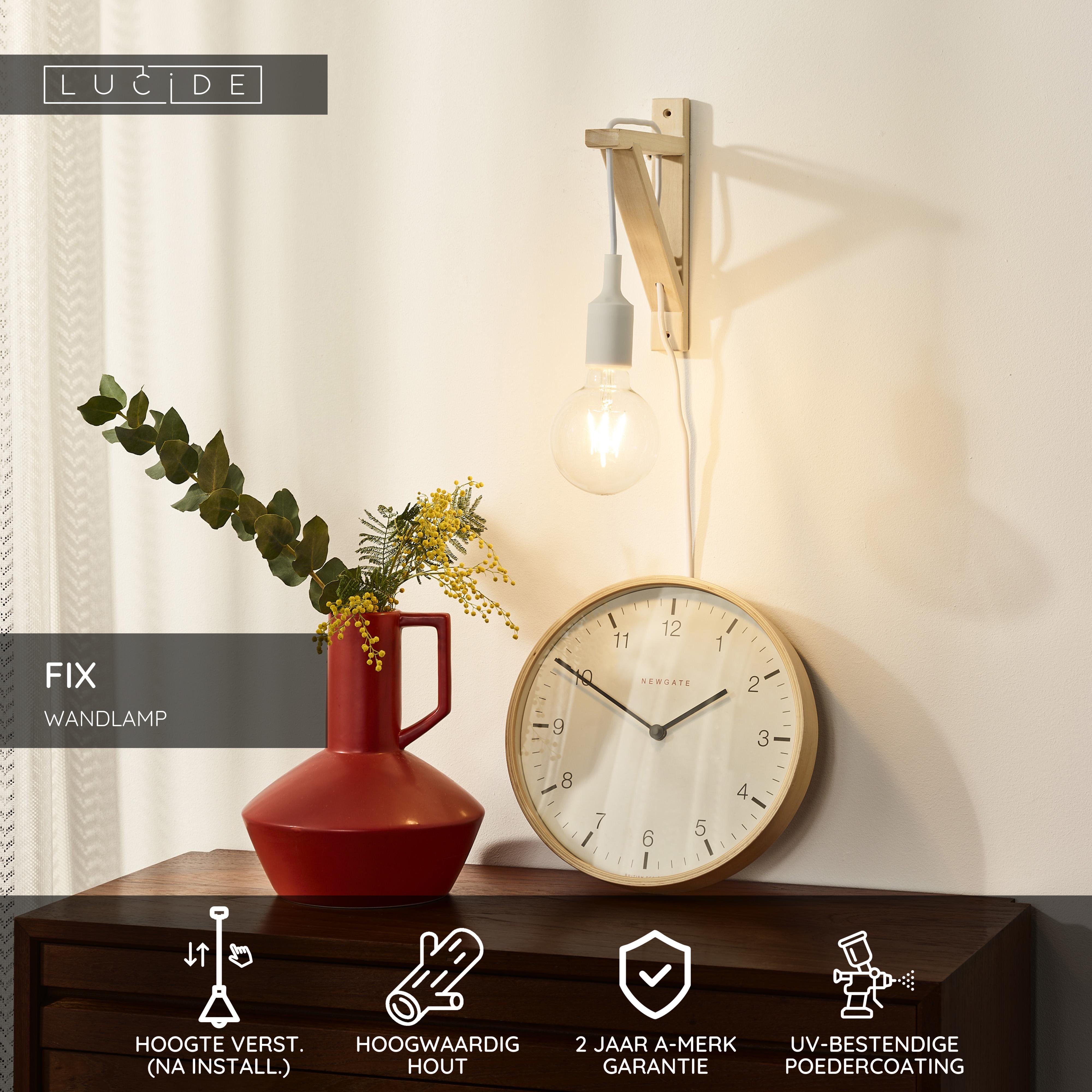 Lucide FIX - Wandlamp - 1xE27 - Wit