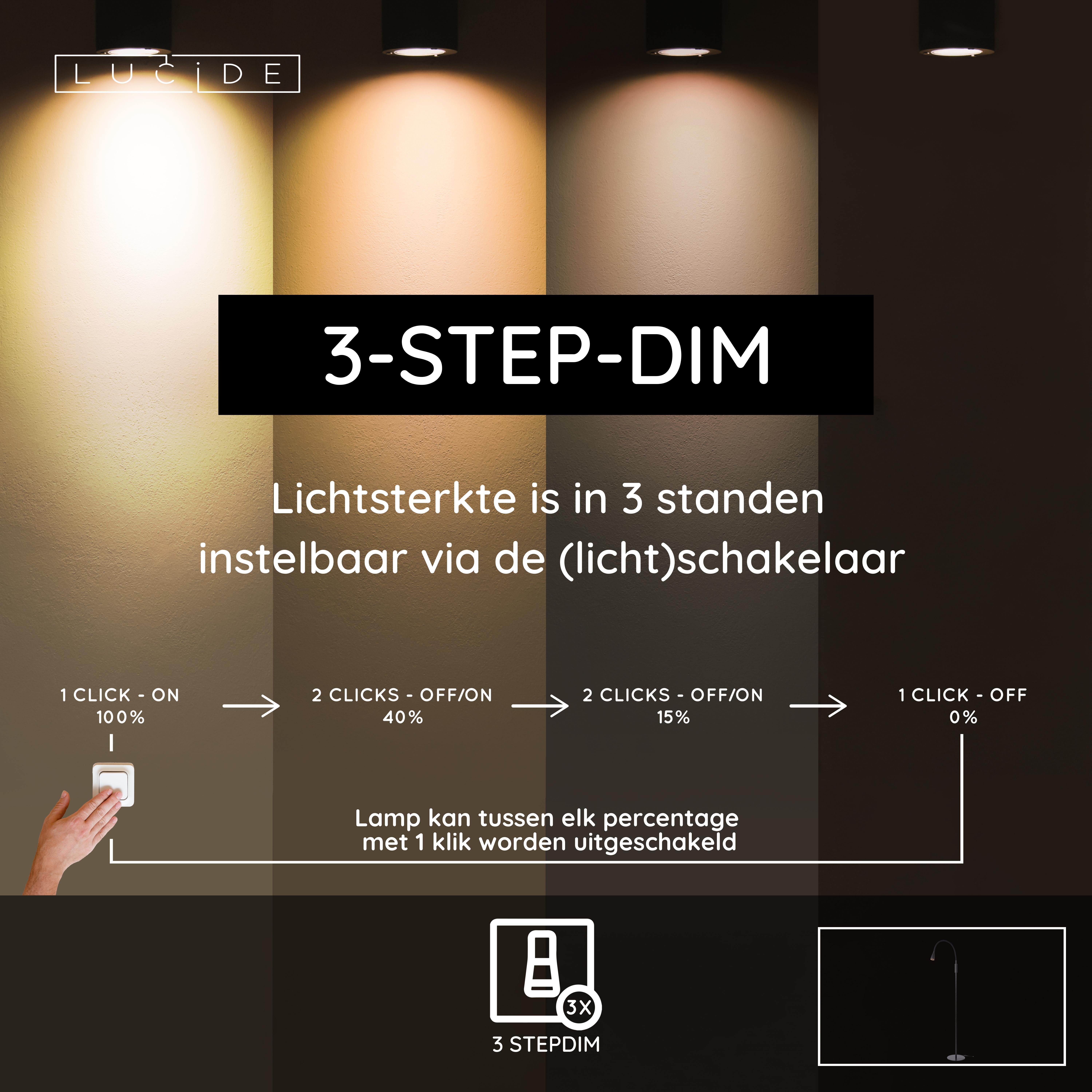Lucide ANSELMO - Leeslamp - 25 cm - LED Dimb. - 1x9W 3000K - Mat chroom kopen? Groot assortiment
