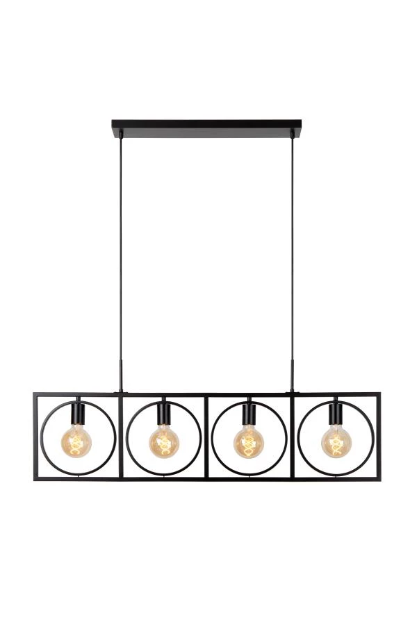 Lucide SUUS - Pendant light - 4xE27 - Black - turned on