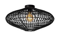 Lucide MAGALI - Flush ceiling light - Ø 56 cm - 1xE27 - Black turned on