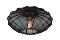 Lucide CORINA - Flush ceiling light - Ø 40 cm - 1xE27 - Black turned on