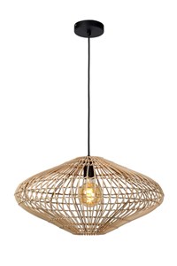 Lucide MAGALI - Pendant light - Ø 56 cm - 1xE27 - Natural turned on 2