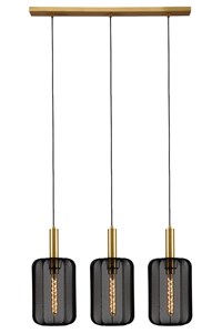 Lucide CORINA - Lámpara colgante - 3xE27 - Negro encendido