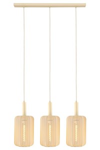 Lucide CORINA - Lámpara colgante - 3xE27 - Beige encendido 8
