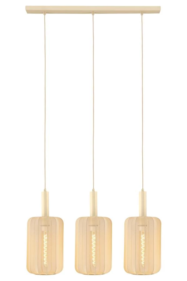 Lucide CORINA - Hanglamp - 3xE27 - Beige - aangezet 8