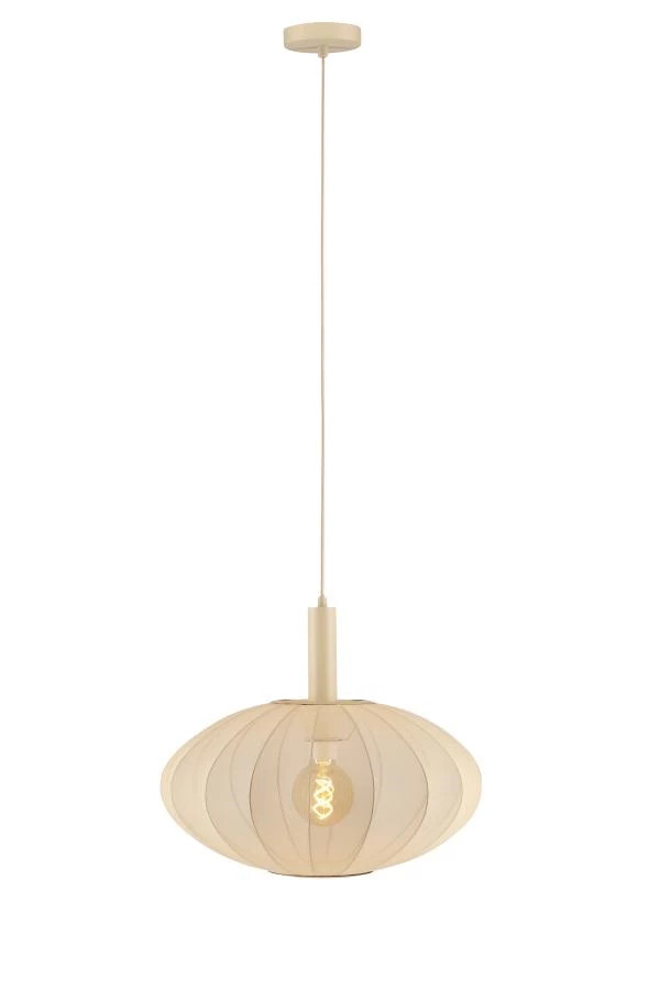 Lucide CORINA - Hanglamp - Ø 50 cm - 1xE27 - Beige - aangezet 8
