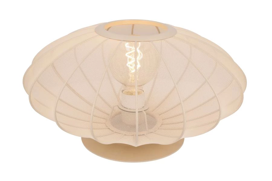 Lucide CORINA - Lámpara de mesa - Ø 40 cm - 1xE27 - Beige - encendido 8