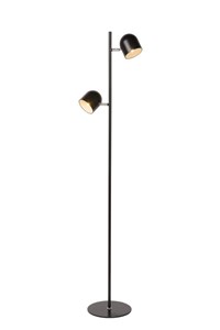 Lucide SKANSKA - Floor lamp - LED Dim. - 2x5W 3000K - Black turned on