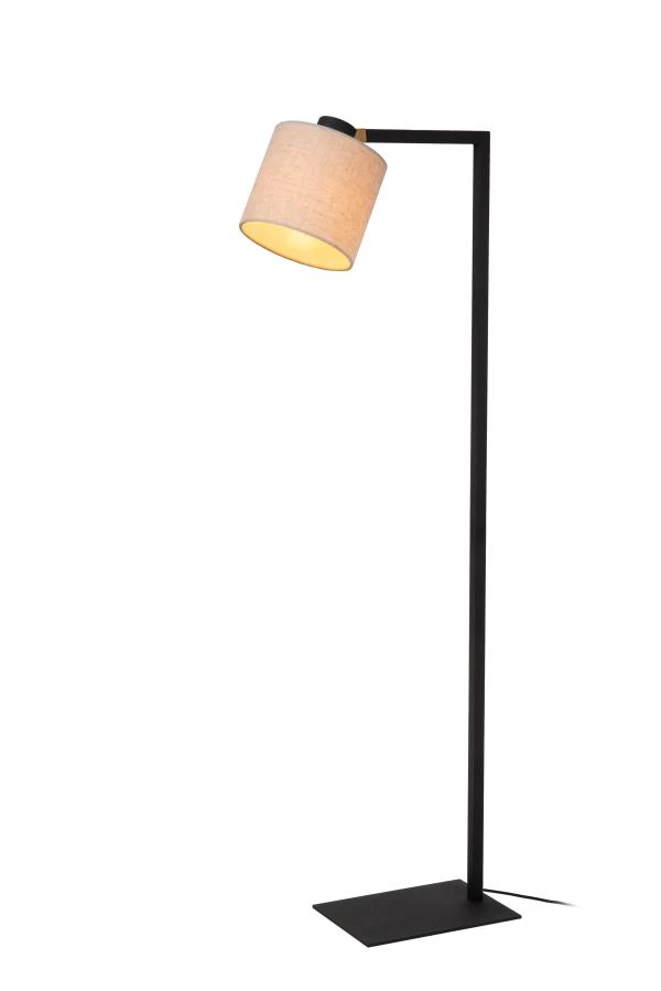 Lucide LESLEY - Floor lamp - 1xE27 - Black - turned on