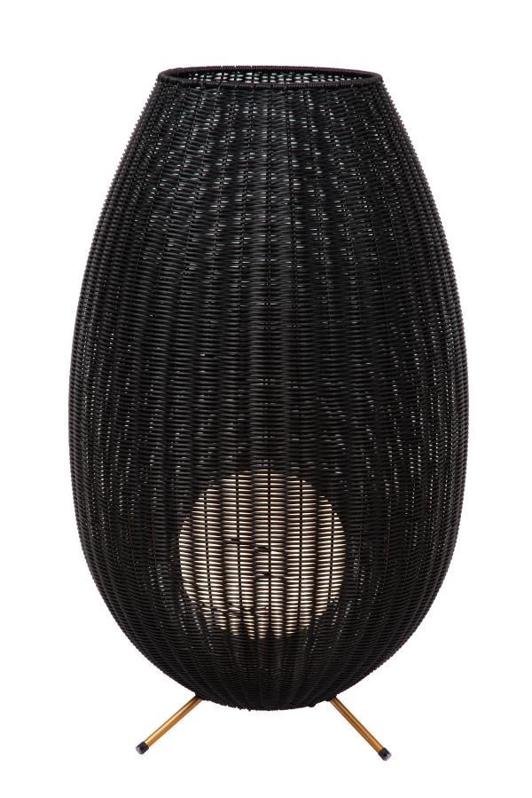 Lucide COLIN IP44 - Oplaadbare Vloerlamp Binnen/Buiten - Accu/Batterij - LED 3 StepDim - 1x3W 3000K - IP44 - Zwart - aangezet