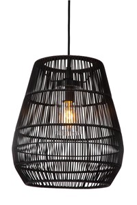 Lucide NERIDA - Hanglamp Binnen/Buiten - Ø 35 cm - 1xE27 - IP44 - Zwart aangezet