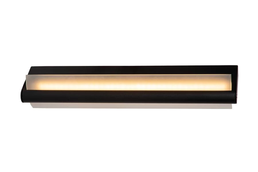 Lucide WANDA - Wall light Bathroom - LED - 1x15W 3000K - IP44 - Black - turned on