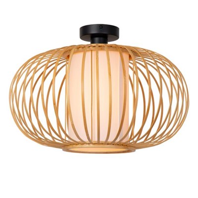 Lucide THULINE - Flush ceiling light - Ø 45 cm - 1xE27 - Light Wood Look | Essential