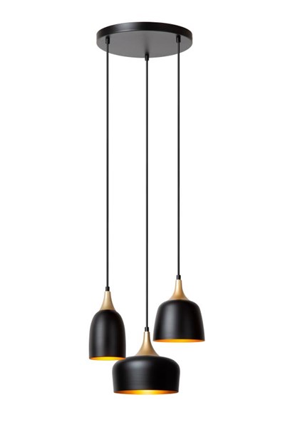 Lucide CHAYANNE - Pendelleuchten - Ø 30 cm - 3xE14 - Schwarz