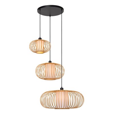 Lucide THULINE - Pendant light - 1xE27 - Light Wood Look | Essential