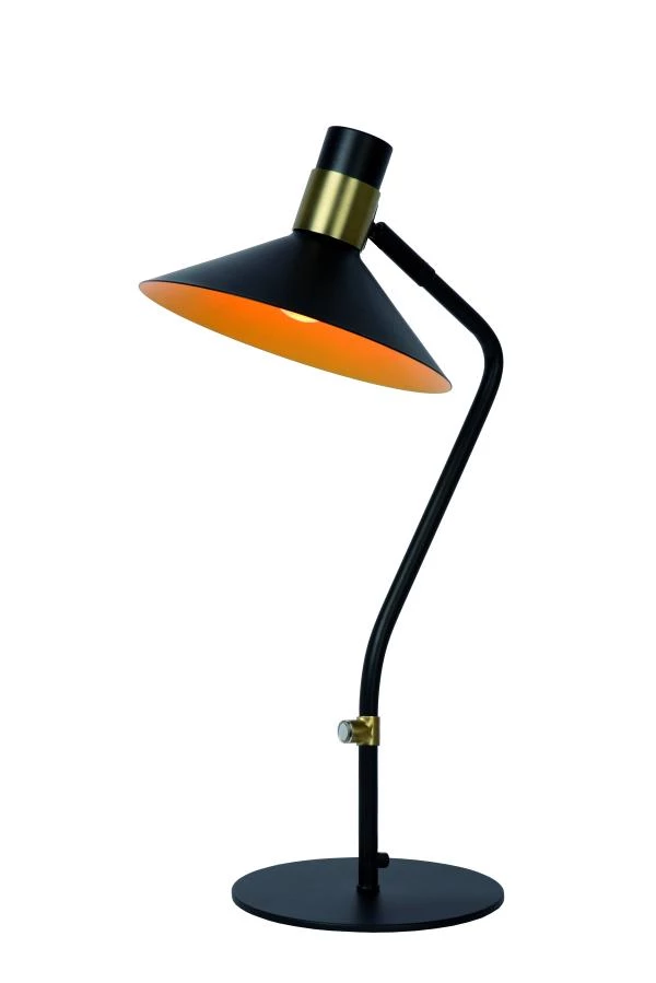 Lucide PEPIJN - Lampe de bureau - 1xE14 - Noir - allumé