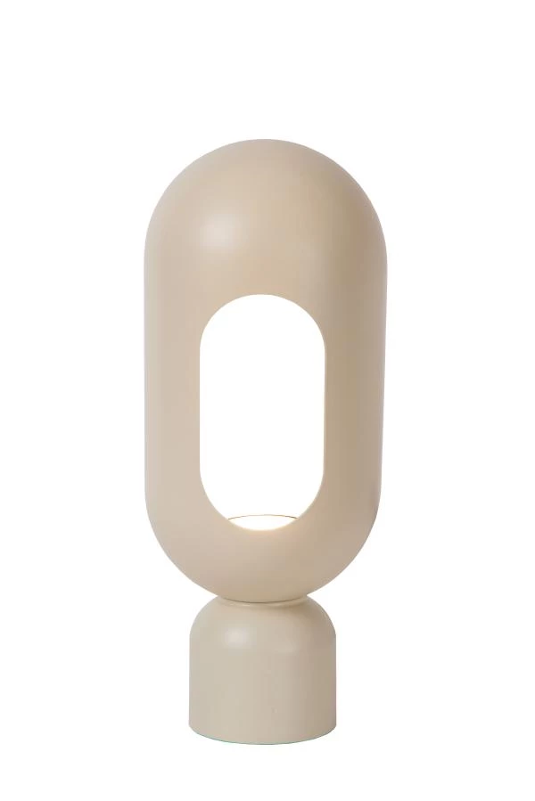 Lucide BARRIS - Lampe de table - 1xE27 - Taupe - allumé 1