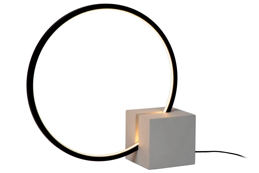 Lucide CIRKELIS - Table lamp - Ø 32 cm - LED Dim. - 1x6W 3000K - Black - turned on