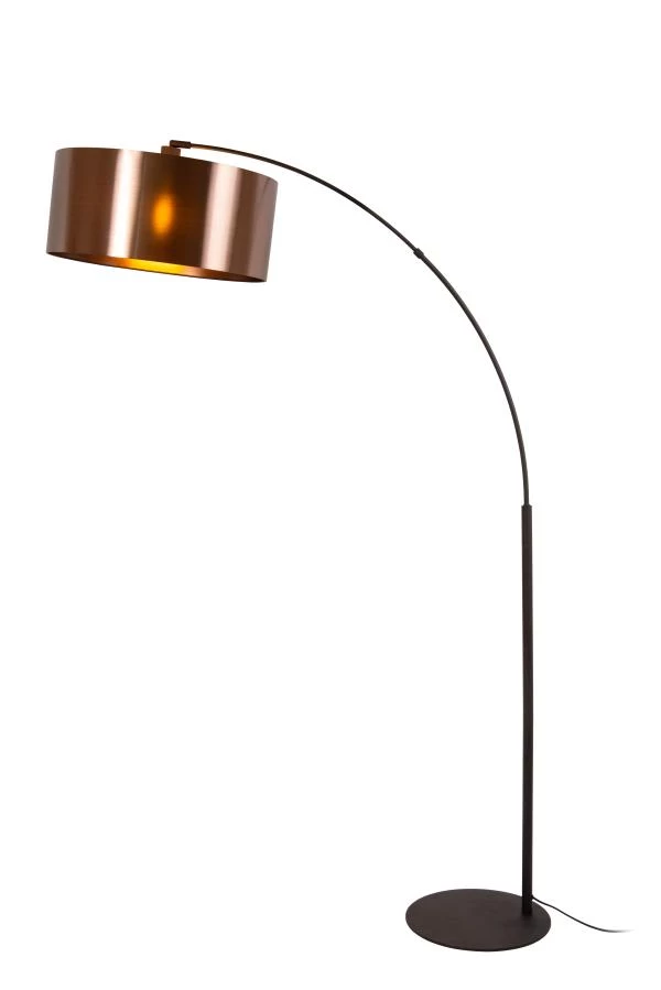 Lucide RANKOS - Booglamp - 1xE27 - Zwart - aangezet