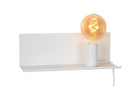 Lucide SEBO - Lampe de chevet / Applique mural - 1xE27 - Blanc allumé 1