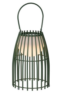 Lucide FJARA - Lampe de table Rechargeable Intérieur/Extérieur - Batterie/Piles - Ø 17,5 cm - LED Dim to warm - 1x0,3W 2800K/3200K - IP44 - Vert allumé 3