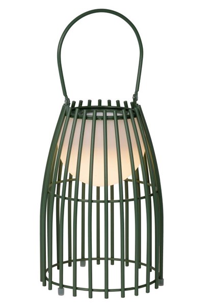 Lucide FJARA - Lampe de table Rechargeable Intérieur/Extérieur - Batterie/Piles - Ø 17,5 cm - LED Dim to warm - 1x0,3W 2800K/3200K - IP44 - Vert