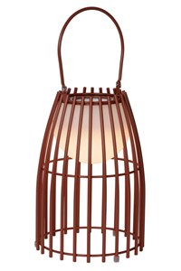 Lucide FJARA - Lampe de table Rechargeable Intérieur/Extérieur - Batterie/Piles - Ø 17,5 cm - LED Dim to warm - 1x0,3W 2800K/3200K - IP44 - Rouille allumé 7