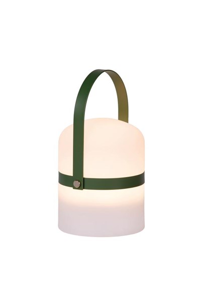 Lucide LITTLE JOE - Lampe de table Rechargeable Intérieur/Extérieur - Batterie/Piles - Ø 10 cm - LED 3 StepDim - 1x0,3W 2800K/3200K - IP44 - Vert