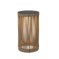 Lucide PINGI - Lámpara de suelo Recargable Dentro/Fuera - Batería/acumulador - Ø 33,5 cm - LED 3 StepDim - 1x3W 3000K - IP44 - Taupe encendido 1