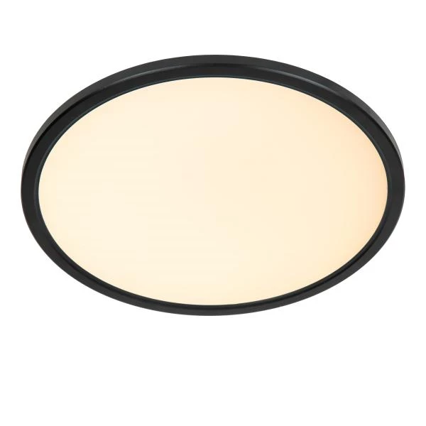 Lucide CASTOR - Deckenleuchte Innen/Außen - Ø 32 cm - LED Dim. - CCT - 1x20W 2700K/6500K - IP44 - Rgb - Opal - eingeschaltet