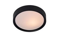 Lucide LEX - Deckenleuchte - Ø 25 cm - 1xE27 - Schwarz eingeschaltet