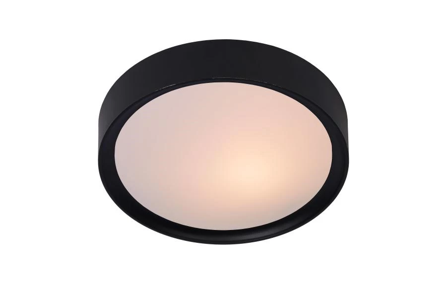 Lucide LEX - Deckenleuchte - Ø 25 cm - 1xE27 - Schwarz - eingeschaltet