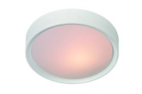 Lucide LEX - Flush ceiling light - Ø 33 cm - 2xE27 - White turned on 1