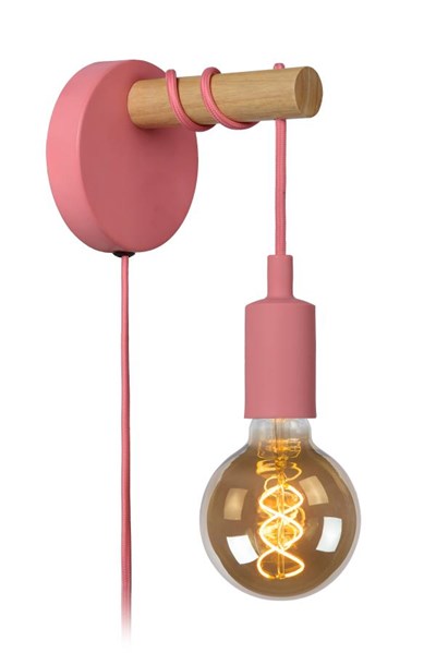 Lucide POLA - Lámpara de pared Infantil - Ø 12 cm - 1xE27 - Rosa