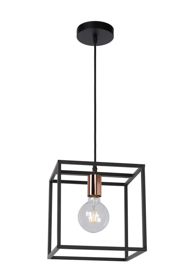 Lucide ARTHUR - Suspension - 1xE27 - Noir - allumé