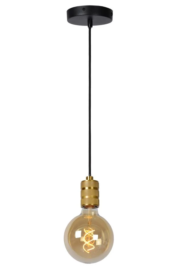 Lucide JOVA - Lámpara colgante - Ø 12 cm - 1xE27 - Oro mate / Latón - encendido 2