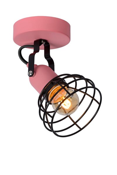 Lucide POLA - Foco de techo Infantil - Ø 10,5 cm - 1xE27 - Rosa