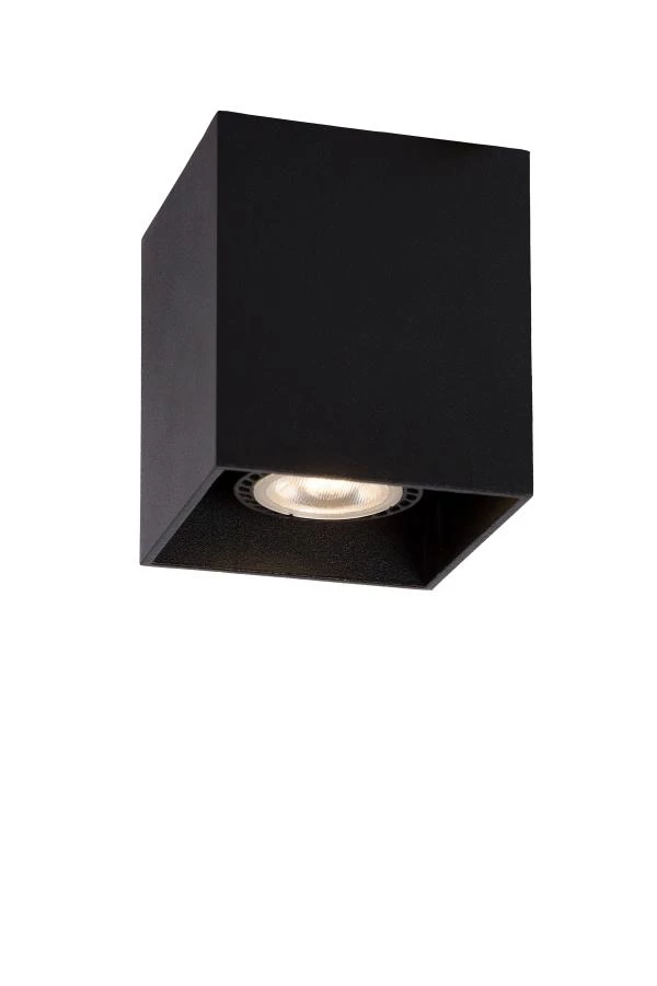 Lucide BODI - Ceiling spotlight - 1xGU10 - Black - turned on
