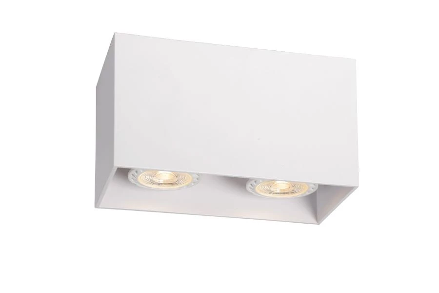 Lucide BODI - Plafondspot - 2xGU10 - Wit - aangezet 1