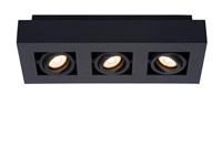 Lucide XIRAX - Plafondspot - LED Dim to warm - GU10 - 3x5W 2200K/3000K - Zwart aangezet