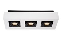 Lucide XIRAX - Plafondspot - LED Dim to warm - GU10 - 3x5W 2200K/3000K - Wit aangezet 1