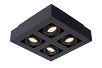 Lucide XIRAX - Plafondspot - LED Dim to warm - GU10 - 4x5W 2200K/3000K - Zwart aangezet