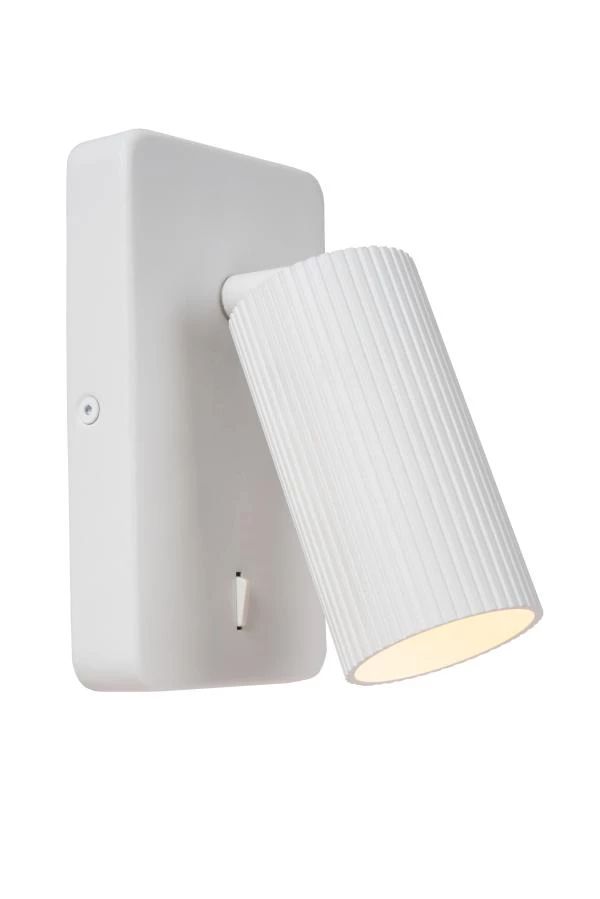 Lucide CLUBS - Bettlampe / Wandleuchte - 1xGU10 - Weiß - eingeschaltet 1
