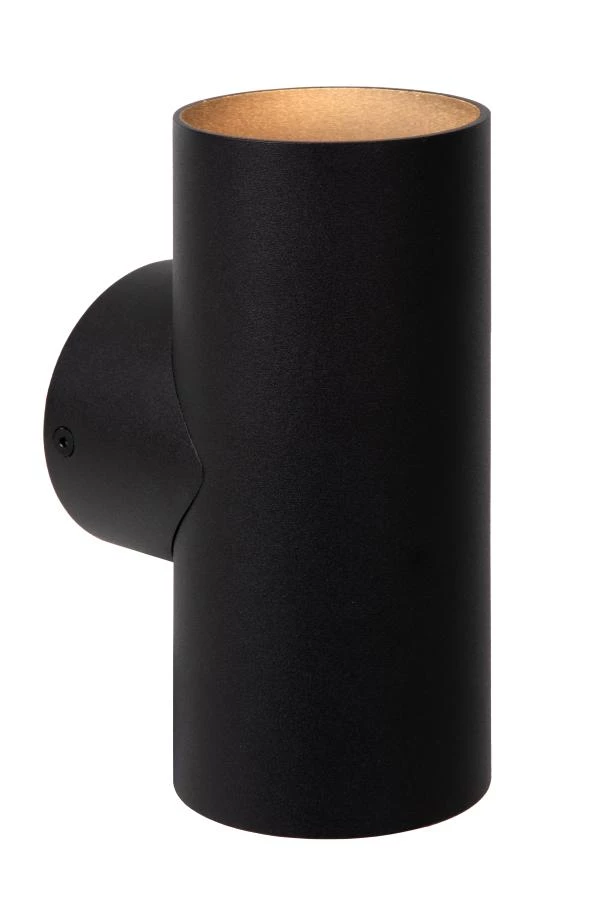 Lucide BONDI - Foco de pared / Lámpara de pared - 2xGU10 - Negro - encendido