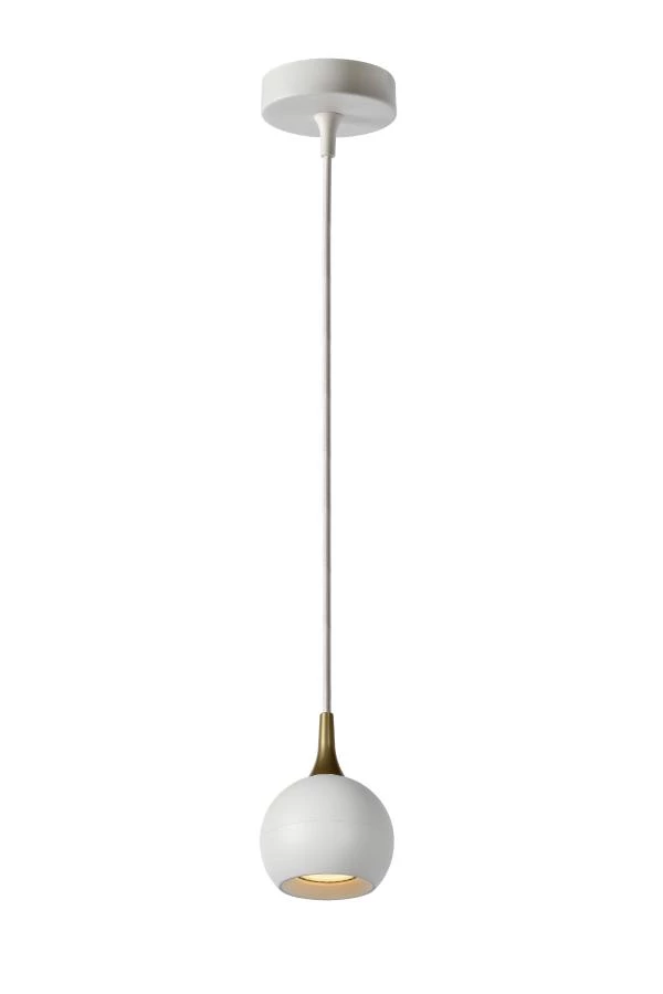Lucide FAVORI - Hanglamp - Ø 9 cm - 1xGU10 - Wit - aangezet 1