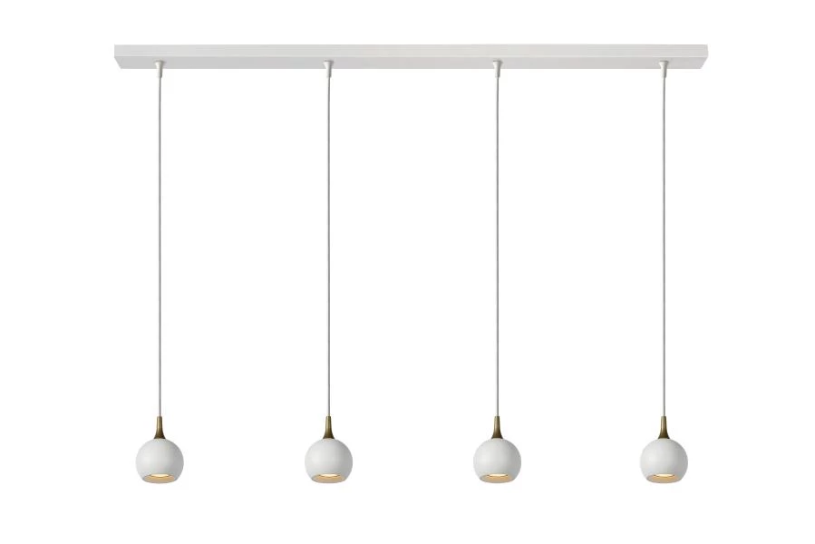 Lucide FAVORI - Hanglamp - 4xGU10 - Wit - aangezet 1