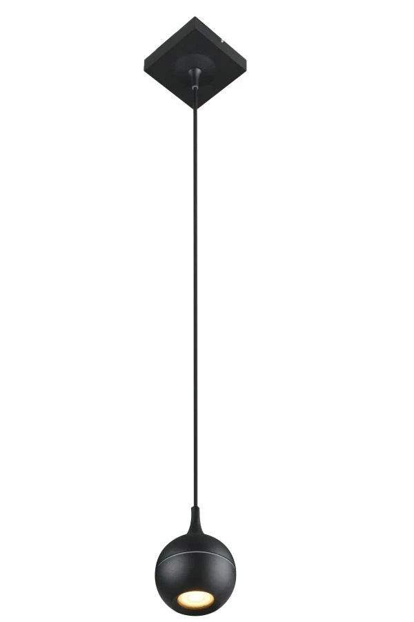 Lucide FAVORI - Hanglamp Badkamer - 1xGU10 - IP44 - Zwart - aangezet