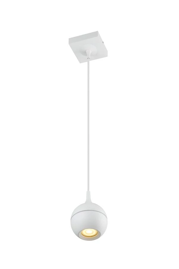 Lucide FAVORI - Hanglamp Badkamer - 1xGU10 - IP44 - Wit - aangezet 1